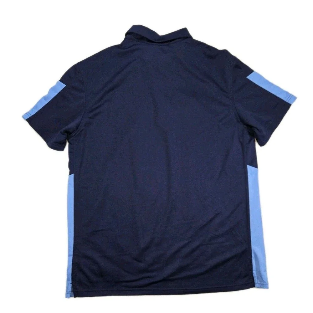 Mens Nike DriFit North Carolina Tar Heels Short Sleeve Polo Shirt Blue Large
